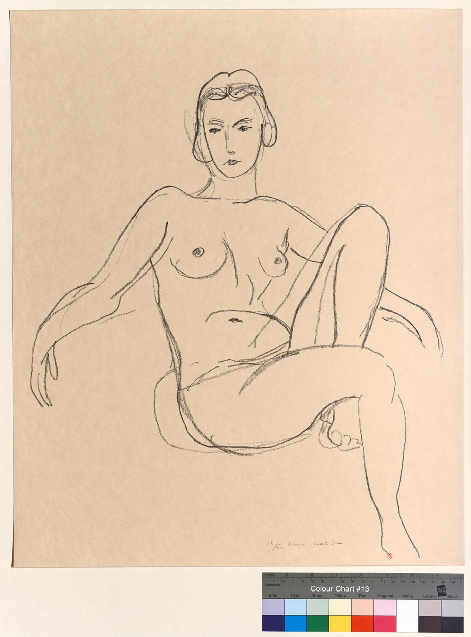Sedící akt s roztaženými pažemi od Henri Matisse