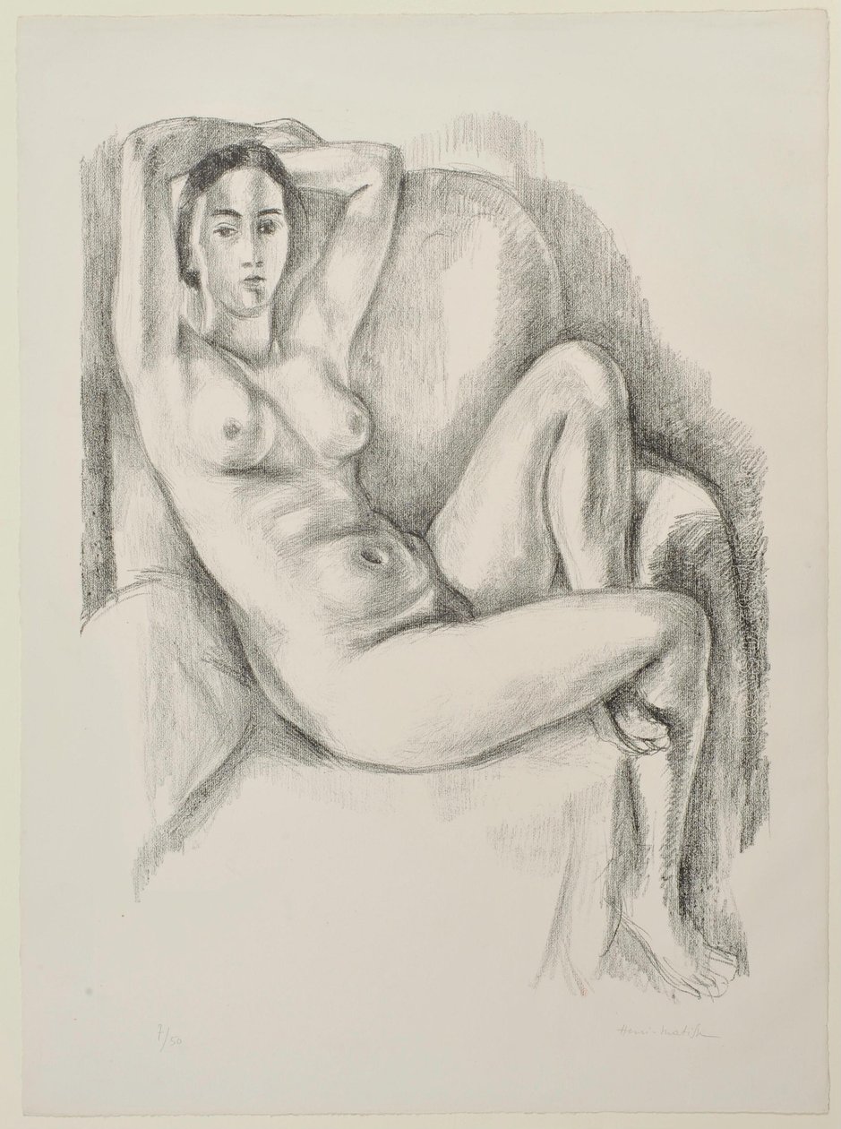 Akt s modrým polštářem od Henri Matisse