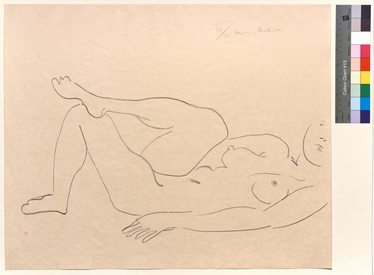 Akt v leže s neúplným obličejem: Studie nohou od Henri Matisse