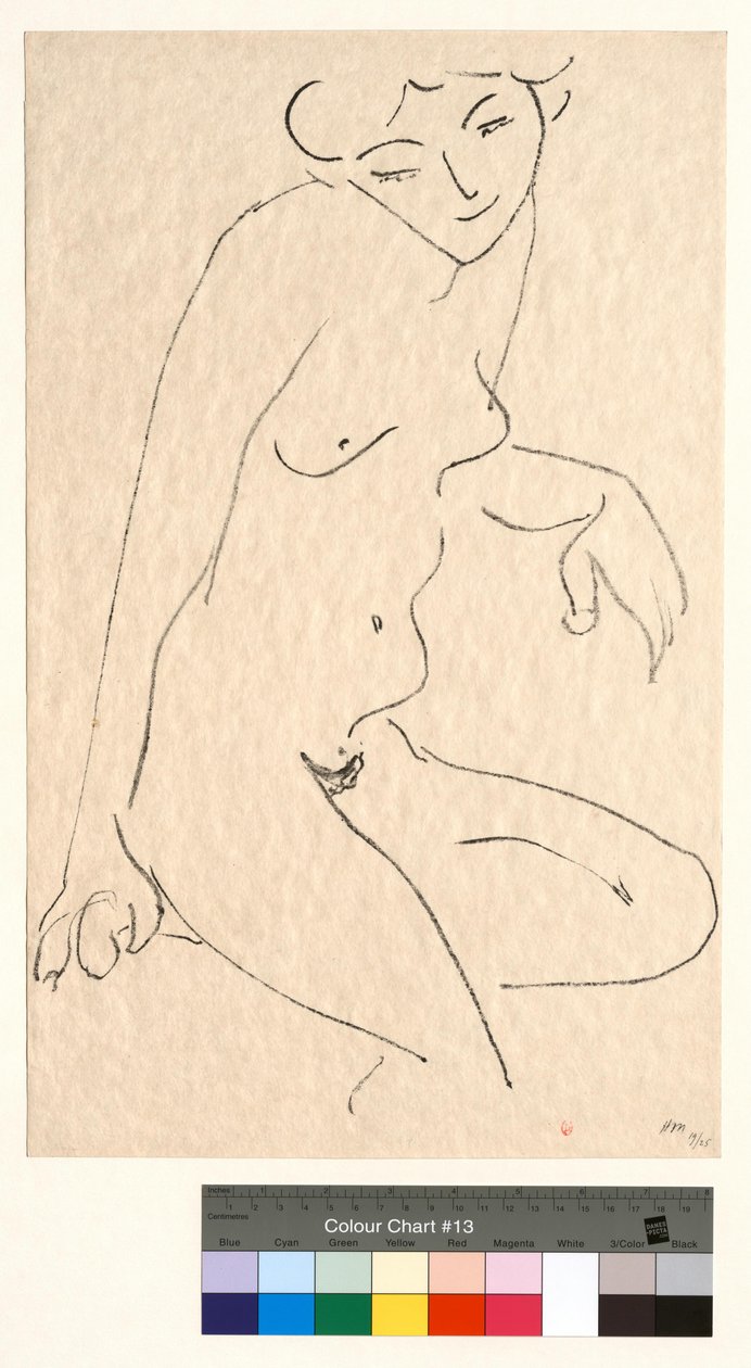 Tříčtvrtinový akt, s nakloněnou hlavou od Henri Matisse