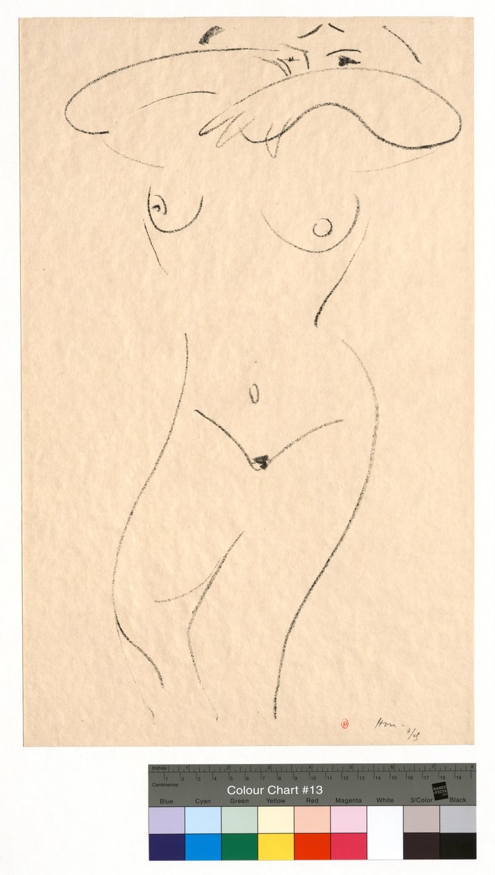 Leží na zádech, ruce si zakrývá oči od Henri Matisse