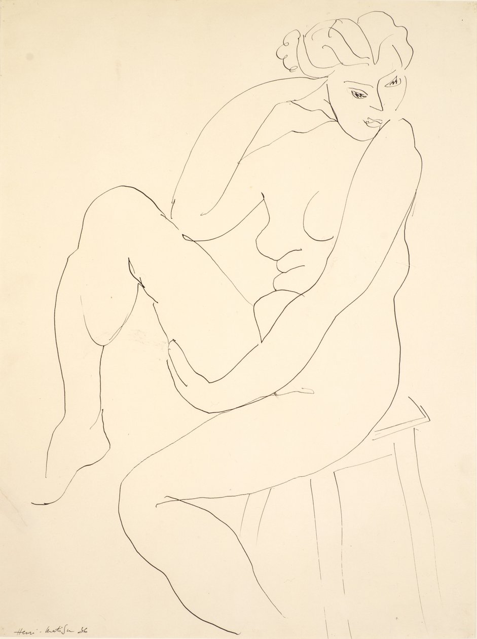 Akt sedící na stoličce od Henri Matisse