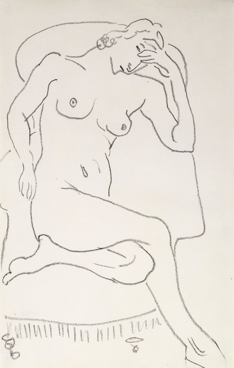 Akt ženy v křesle, asi 1922-24 (tužka na papíře) od Henri Matisse