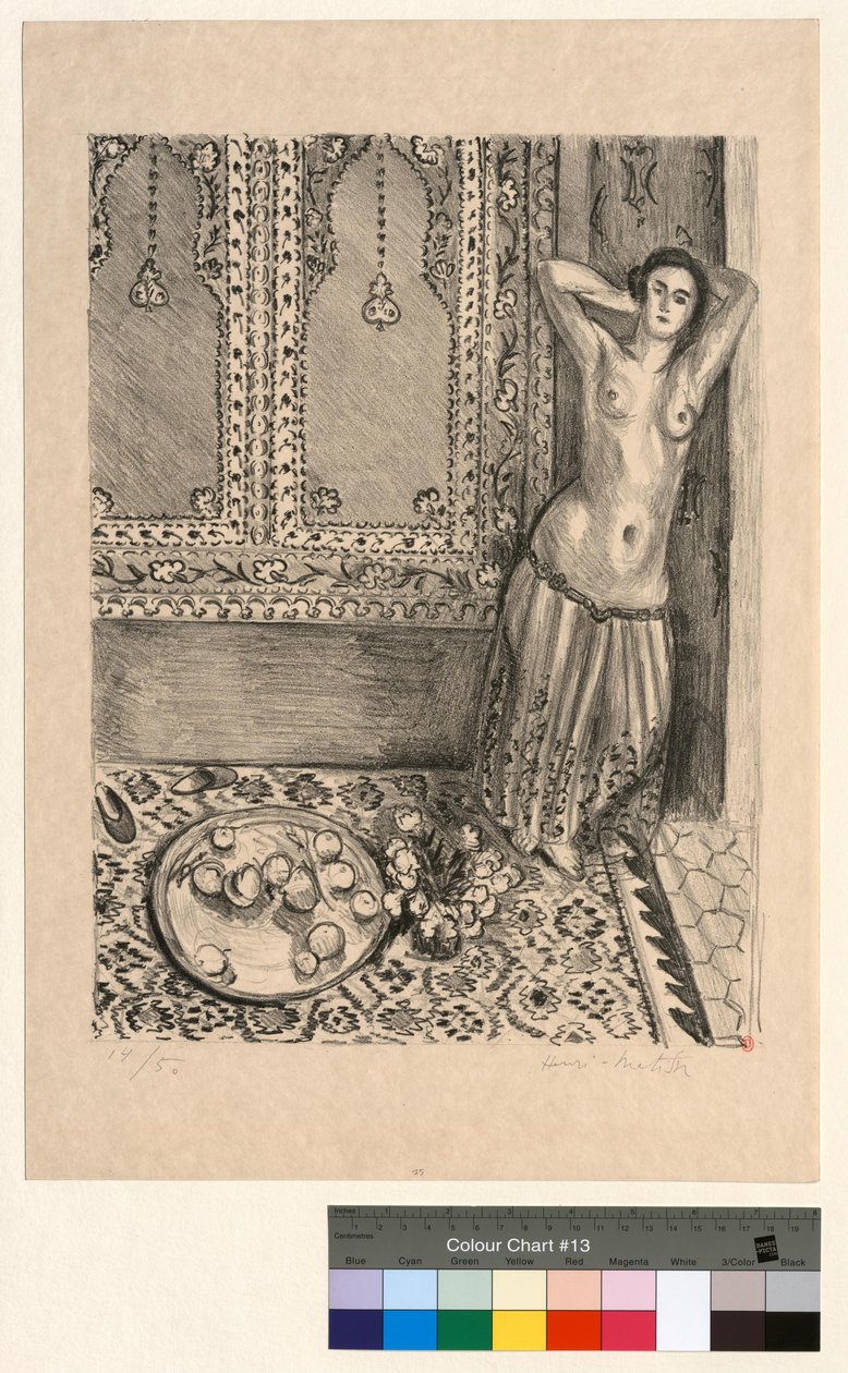 Stojící odaliska s mísou ovoce od Henri Matisse