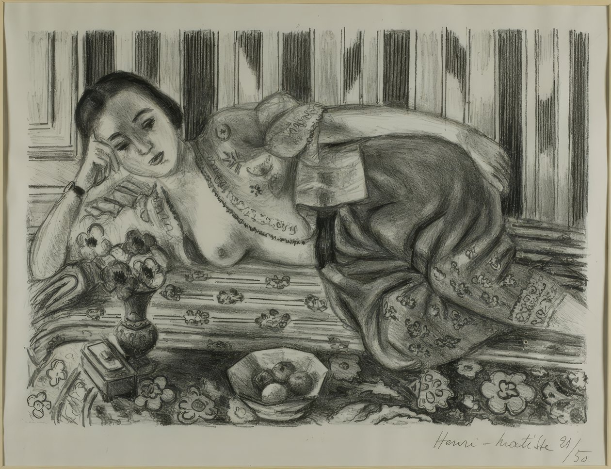 Odalisque v červených saténových kalhotách od Henri Matisse