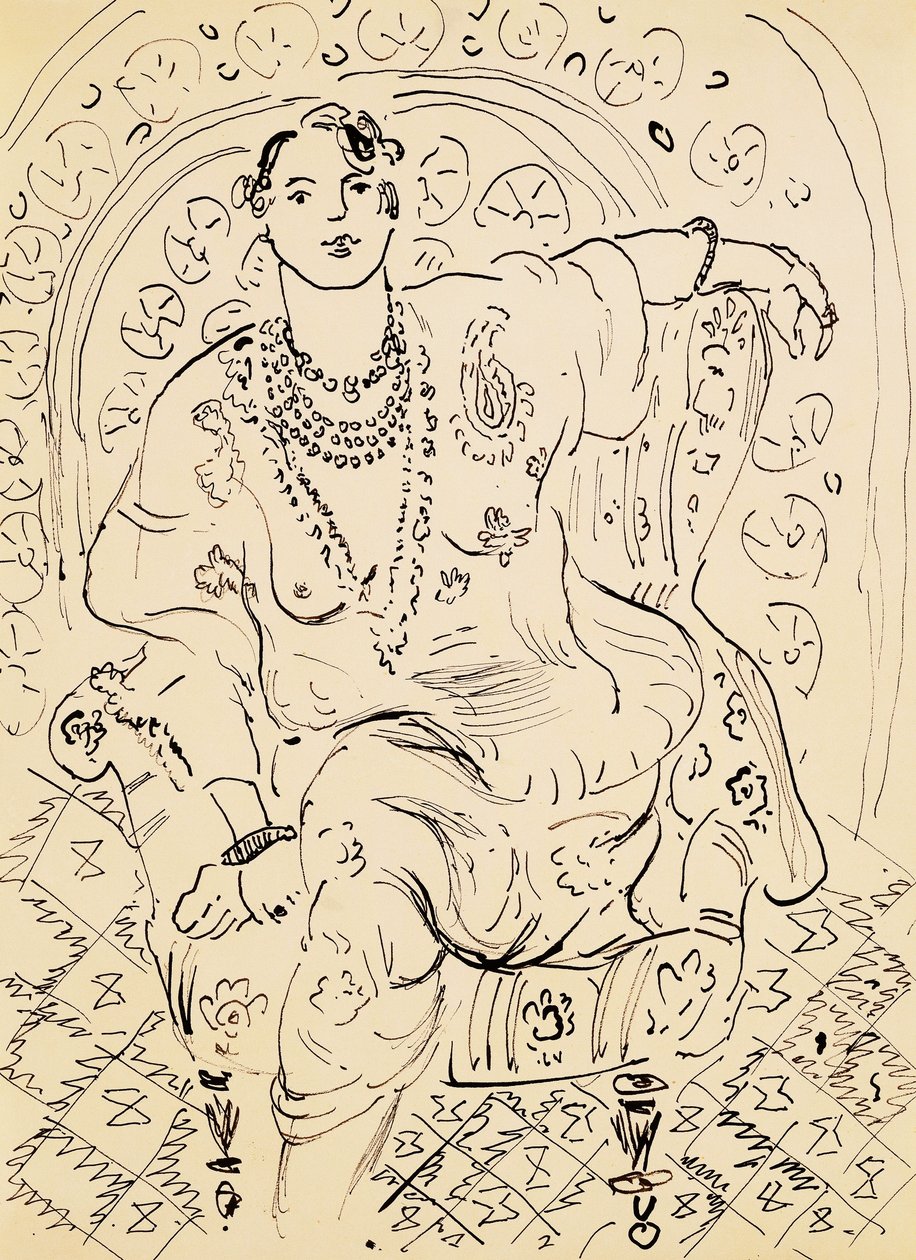 Odaliska s květinovým pozadím od Henri Matisse