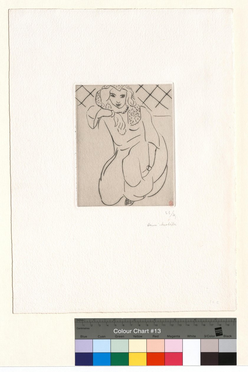 Dřepící Orientálka, závoj přes hlavu od Henri Matisse