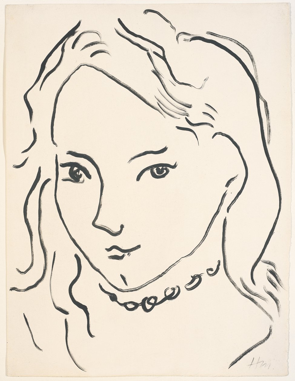 Portrét Marguerite, asi 1906-1907 (štětec a tuš na papíře) od Henri Matisse