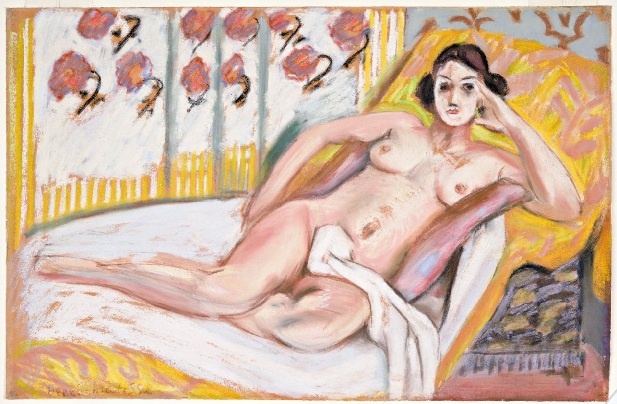 Ležící akt (Nu Allonge) kolem roku 1925 (pastel na křídovém papíře) od Henri Matisse