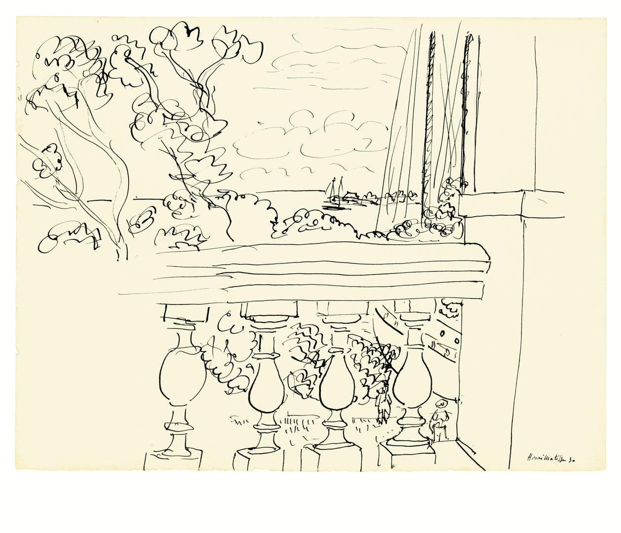 Výhled na moře na Tahiti od Henri Matisse