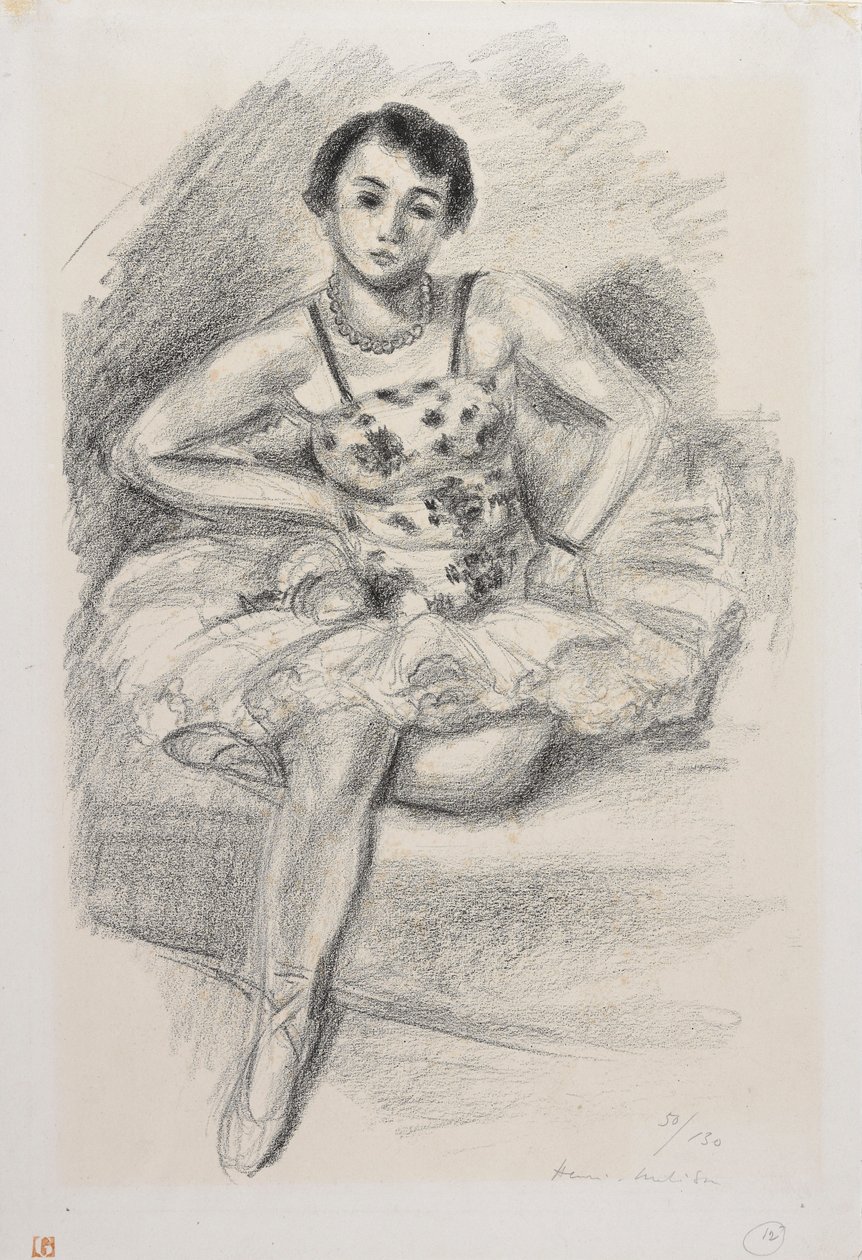 Sedící tanečnice s levou nohou pod sebou od Henri Matisse