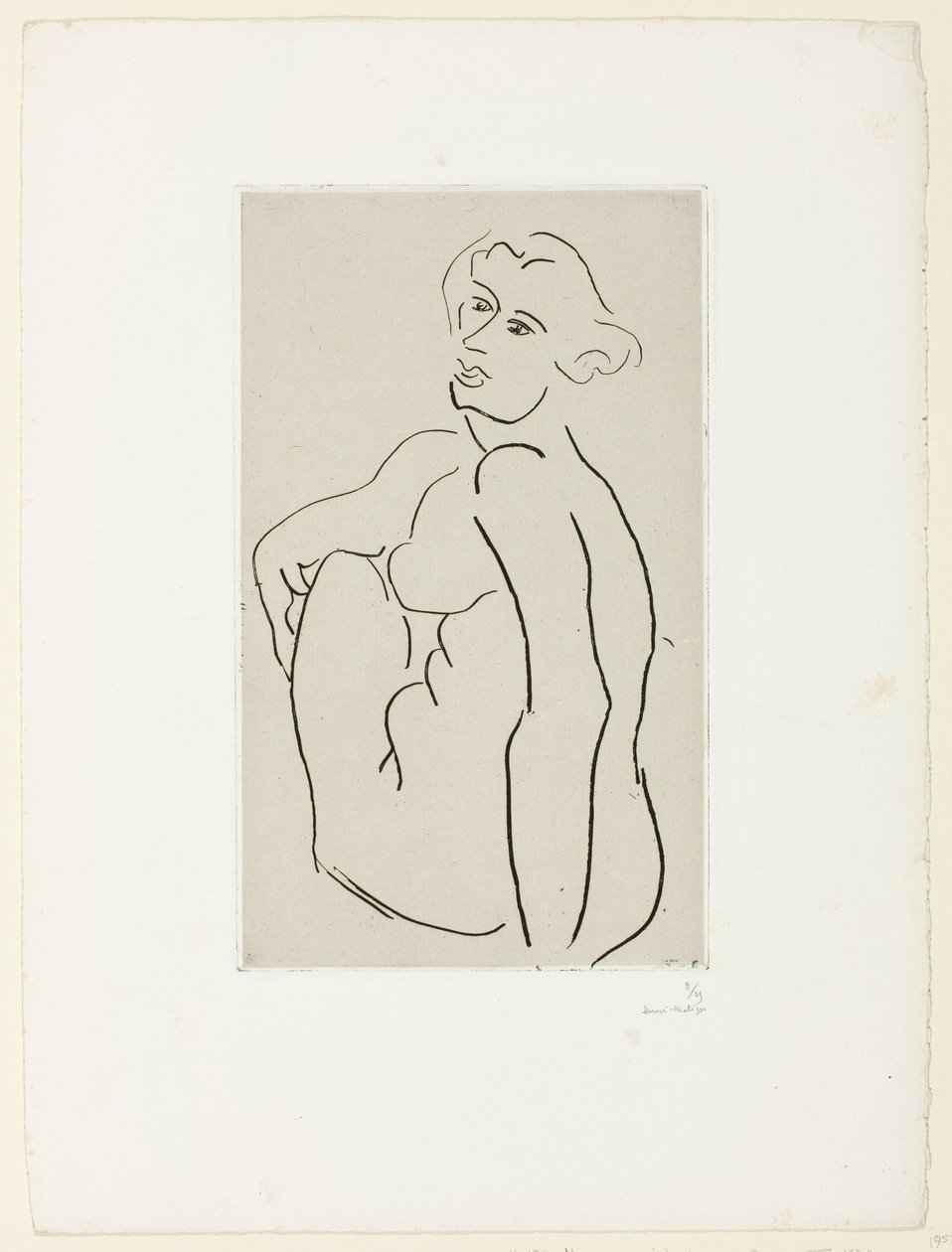 Sedící nahá žena, pohled ze tří čtvrtin od Henri Matisse