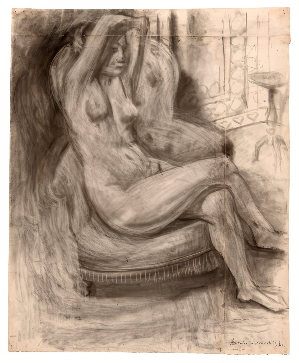 Sedící akt se zdviženýma rukama od Henri Matisse