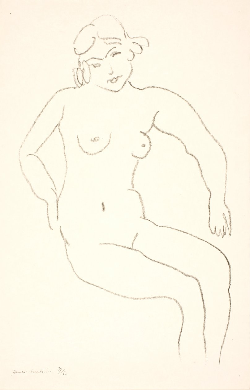 Sedící nahá modelka od Henri Matisse