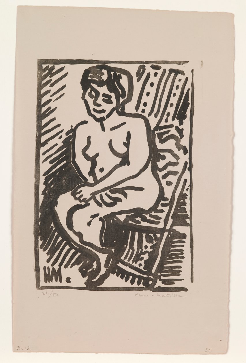 Malá černá dřevorytina od Henri Matisse