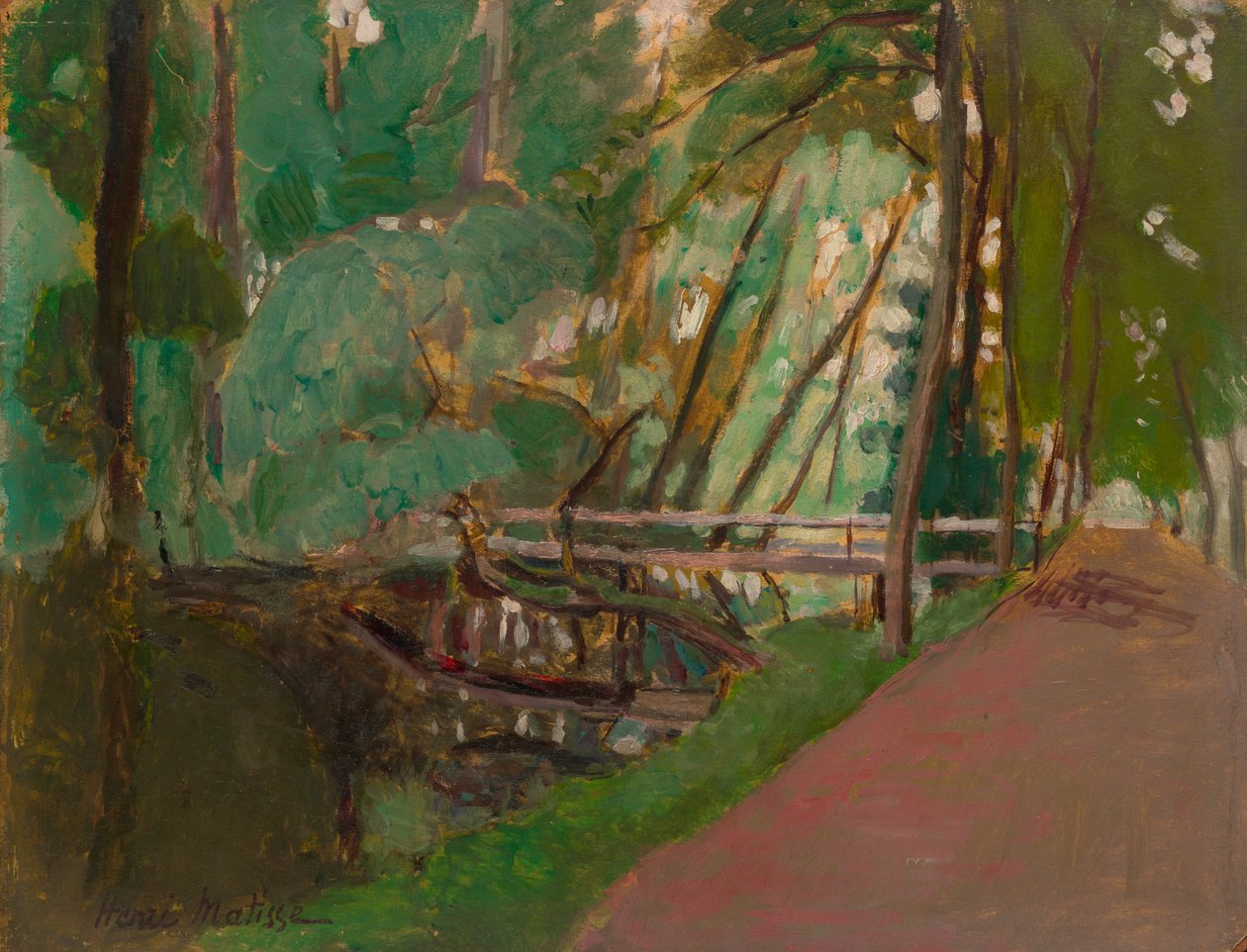 Sous-bois, asi 1902-1903 (olej na papíře položený na desce) od Henri Matisse