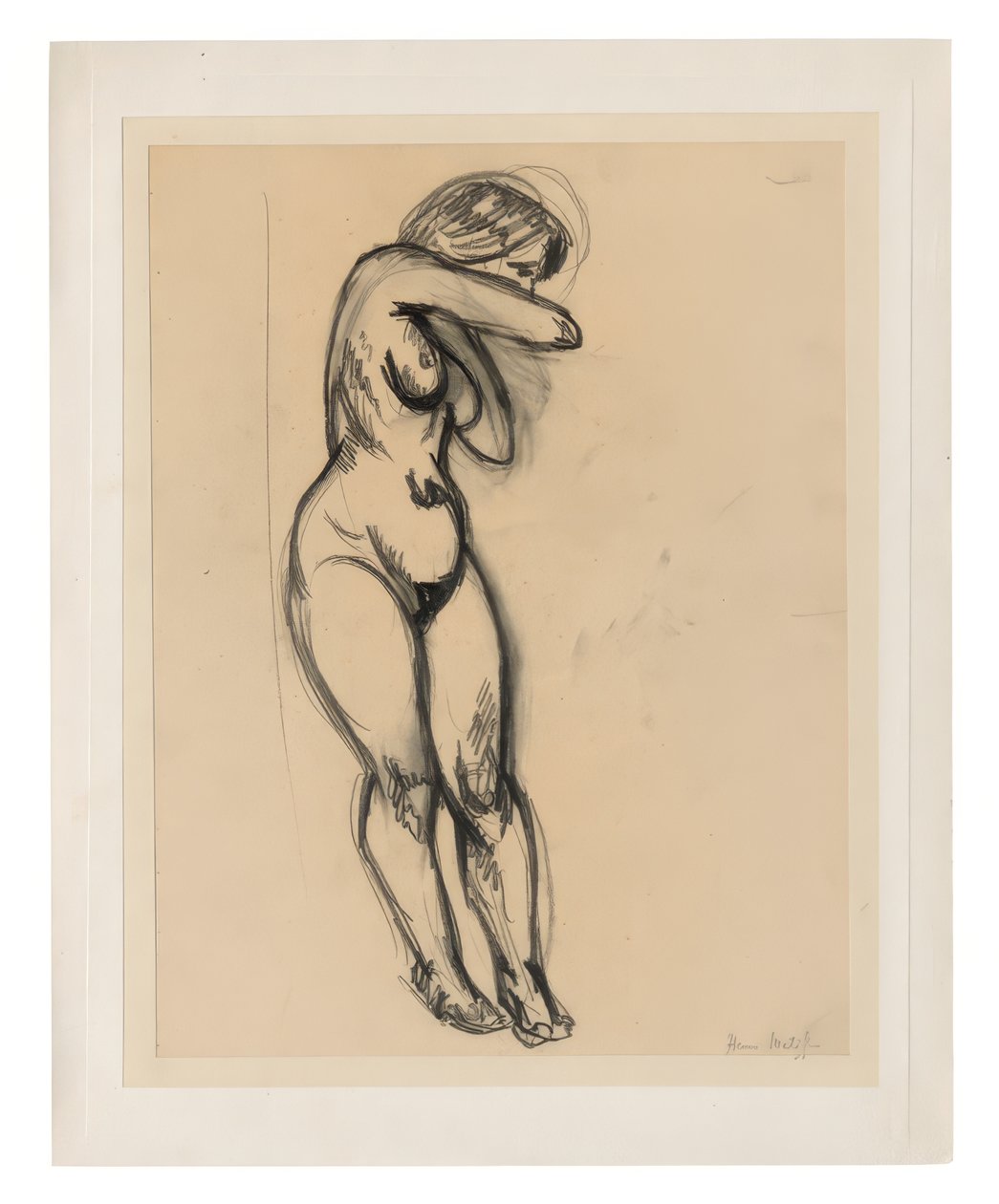 Stojící ženský akt, natočený směrem k zádům od Henri Matisse