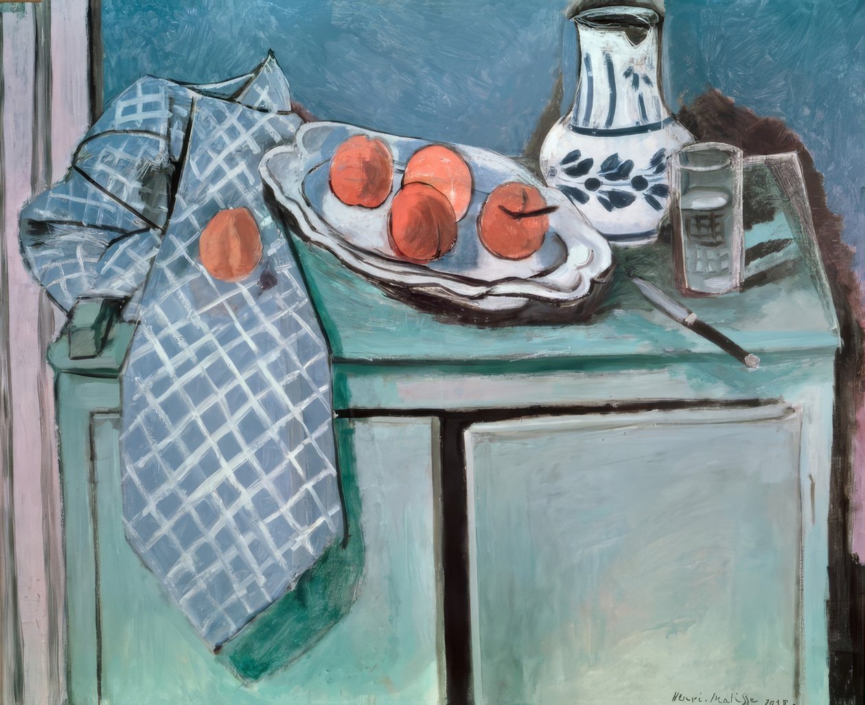 Zátiší na zeleném příborníku od Henri Matisse