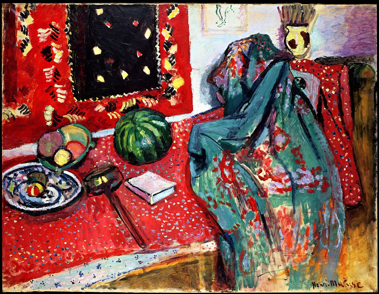 Zátiší s červeným kobercem od Henri Matisse