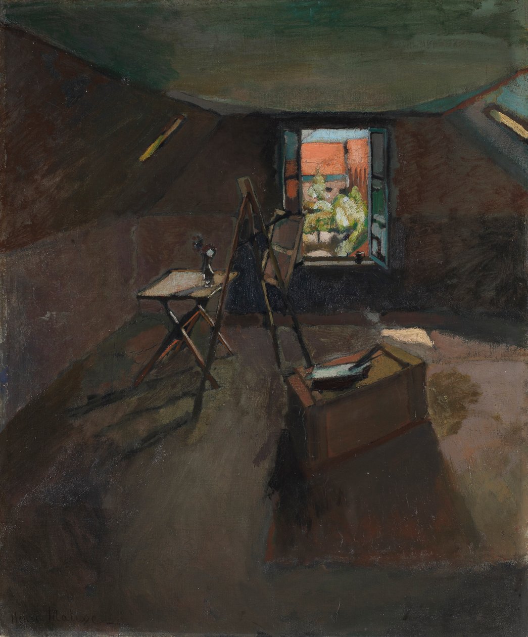 Ateliér pod okapem, asi 1903 (olej na plátně) od Henri Matisse