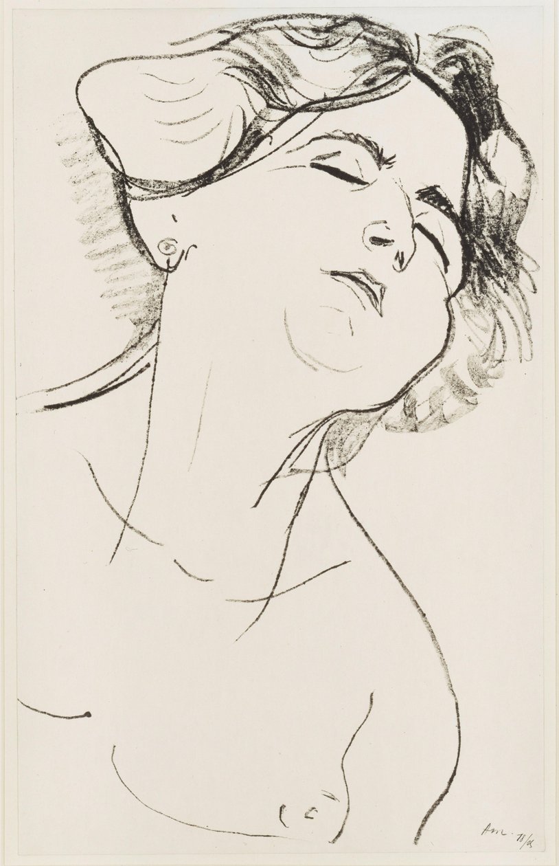 Ženská hlava se zavřenýma očima od Henri Matisse
