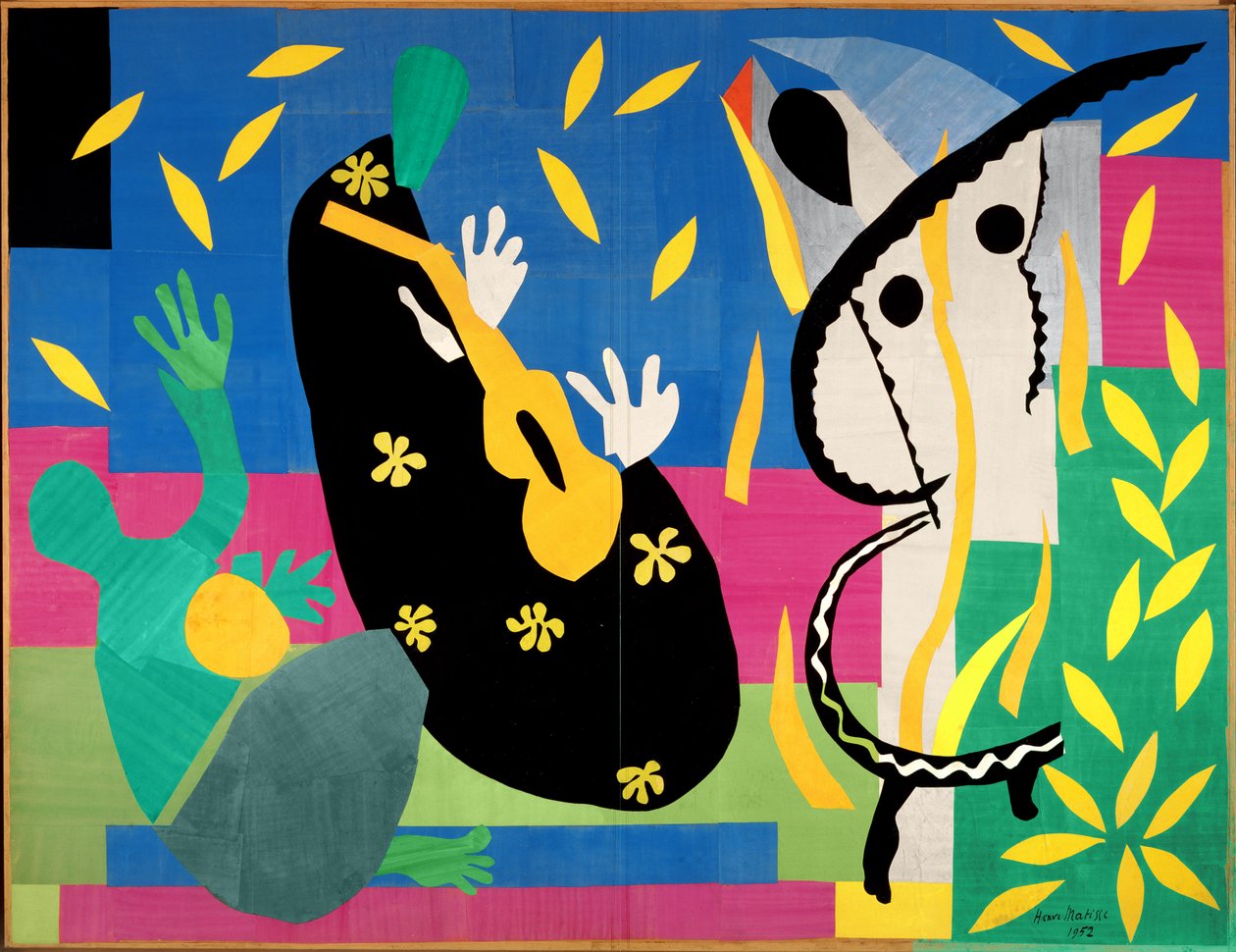 Smutek krále. 1952 (kvaš na papíře, vystřiženo, připevněno na plátno) od Henri Matisse