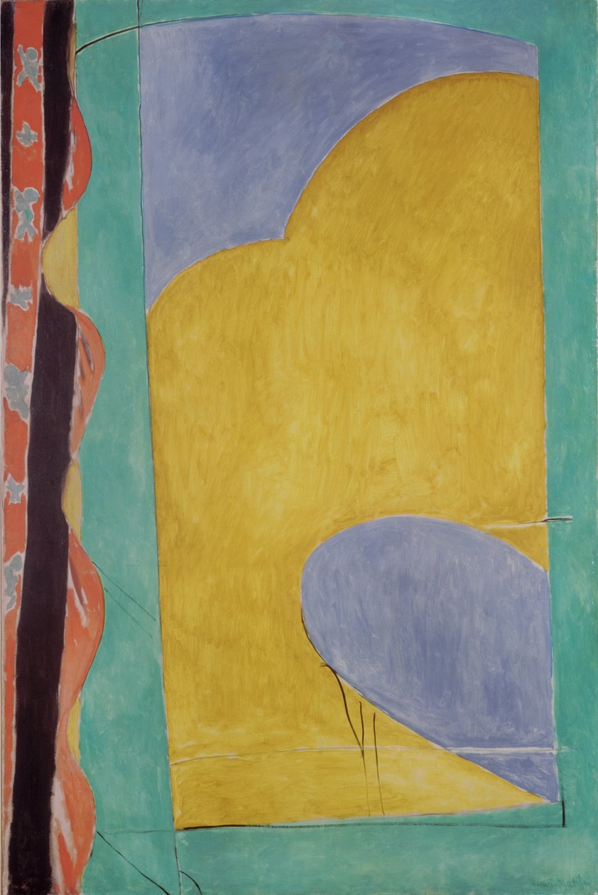 Žlutá opona, asi 1915 (olej na plátně) od Henri Matisse