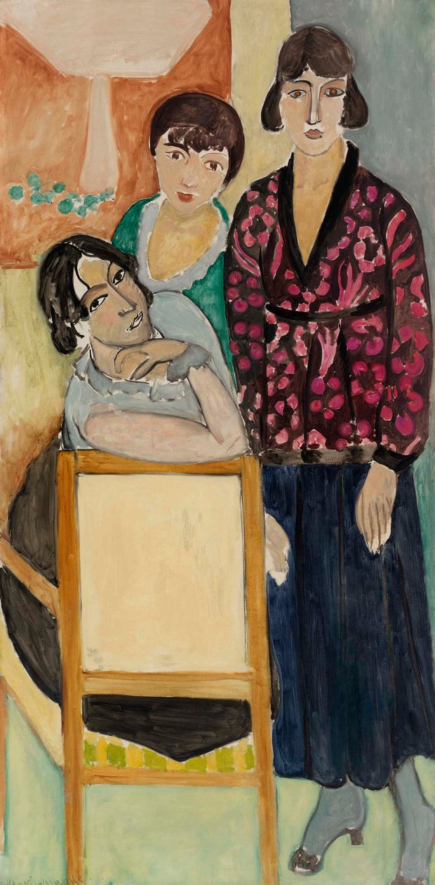 Tři sestry a "Růžový mramorový stůl" (Les Trois soeurs à "La Table de marbre rose") od Henri Matisse