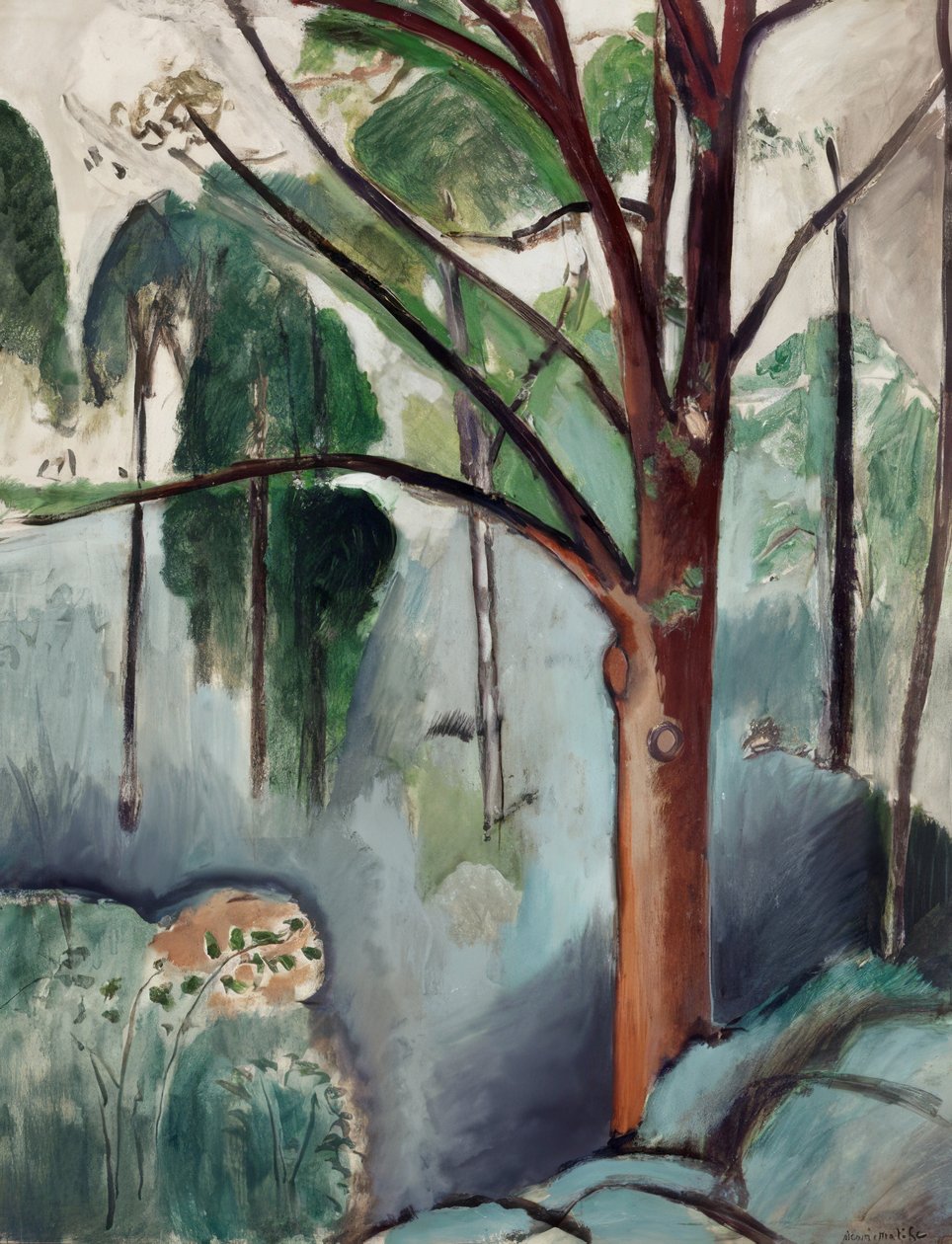 Stromy u jezera v Trivaux od Henri Matisse