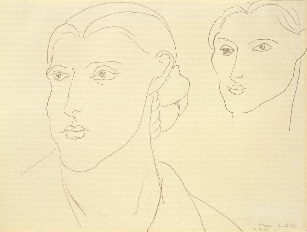 Dvě studie ženské hlavy od Henri Matisse