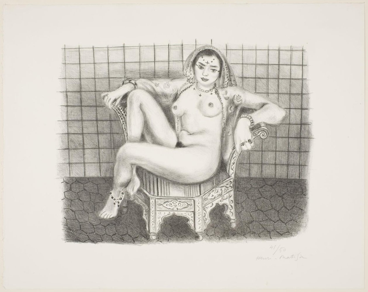 Mladý hinduista, sedící nahý na židli od Henri Matisse