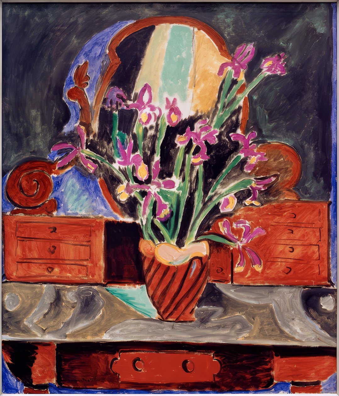 Váza s kosatci od Henri Matisse