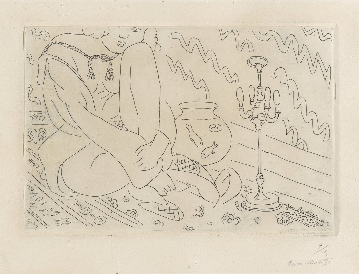 Žena sedící v interiéru od Henri Matisse