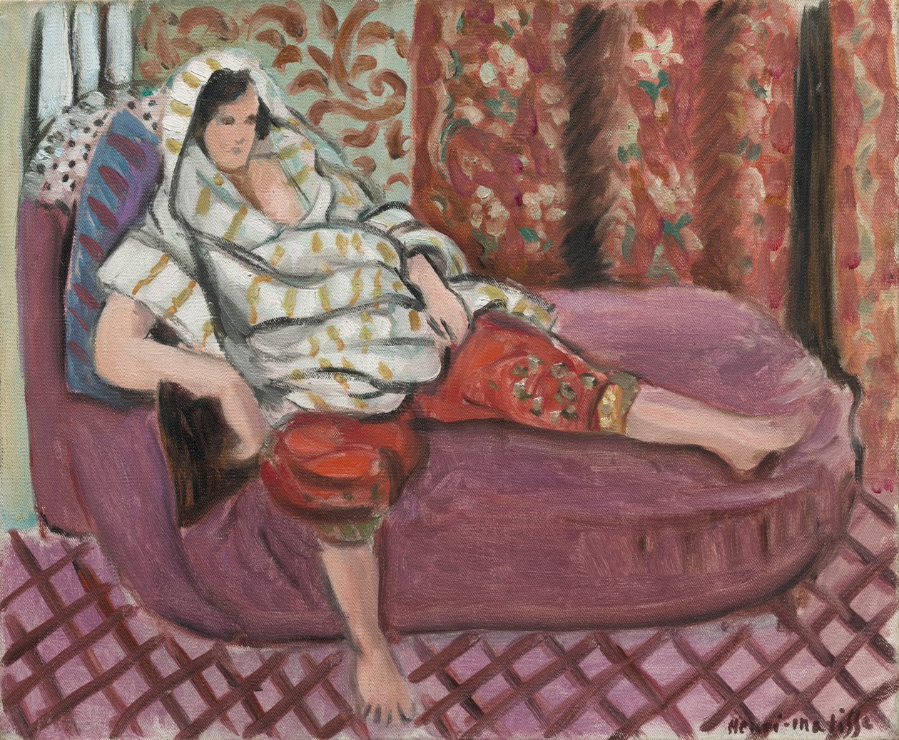 Žena na růžovém divanu od Henri Matisse