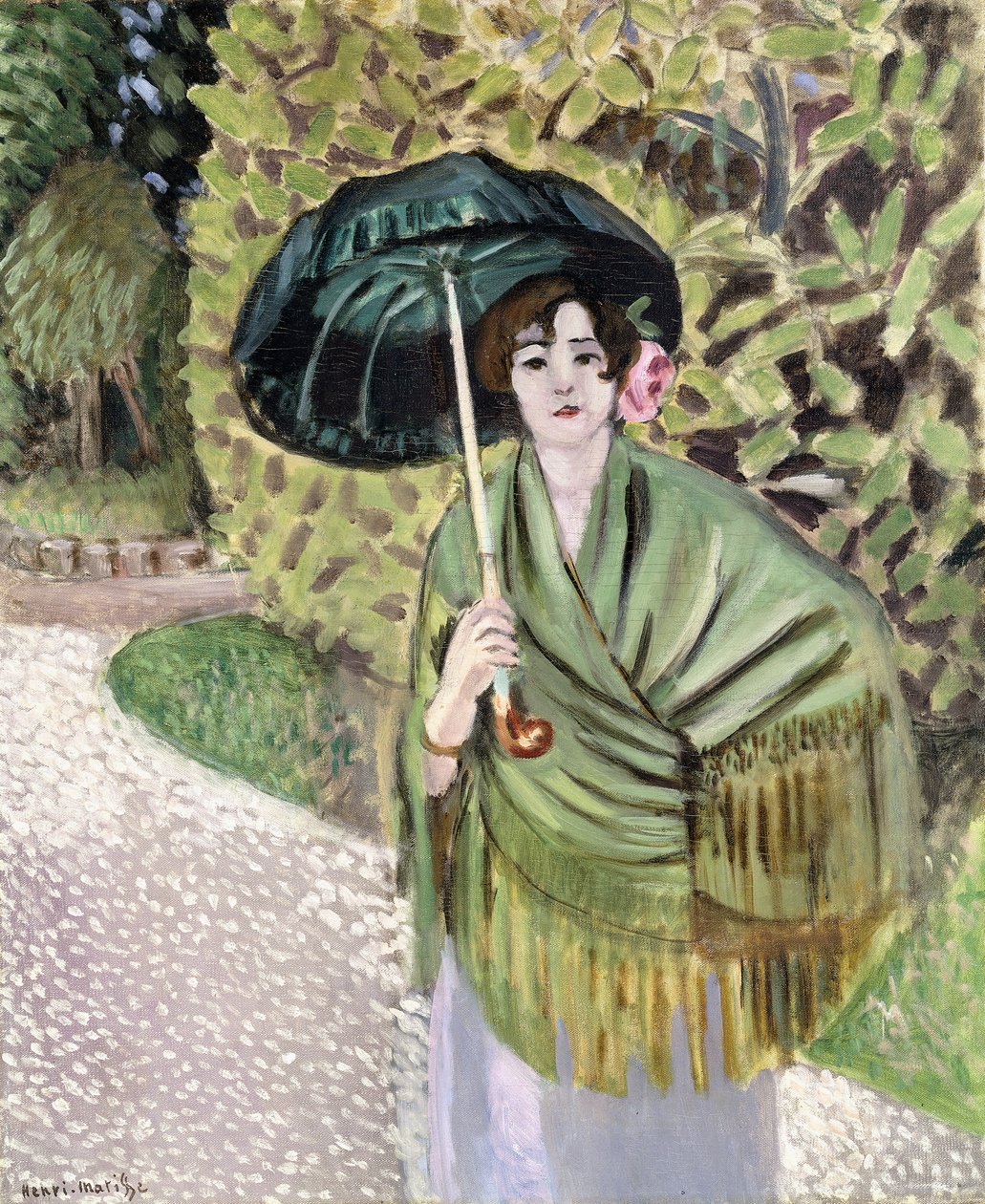 Žena se zeleným slunečníkem od Henri Matisse