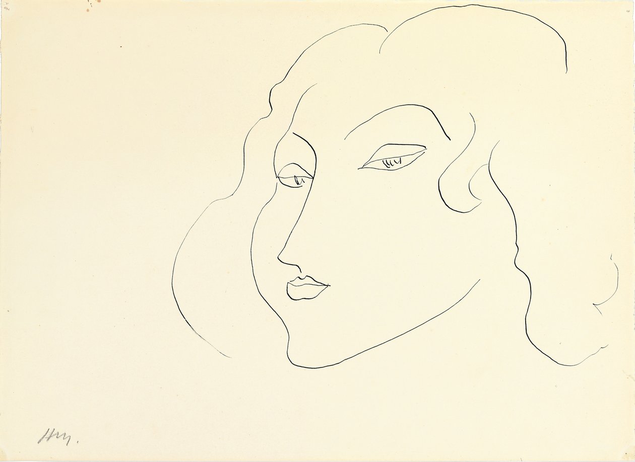 Hlava ženy (pero a tuš na papíře) od Henri Matisse