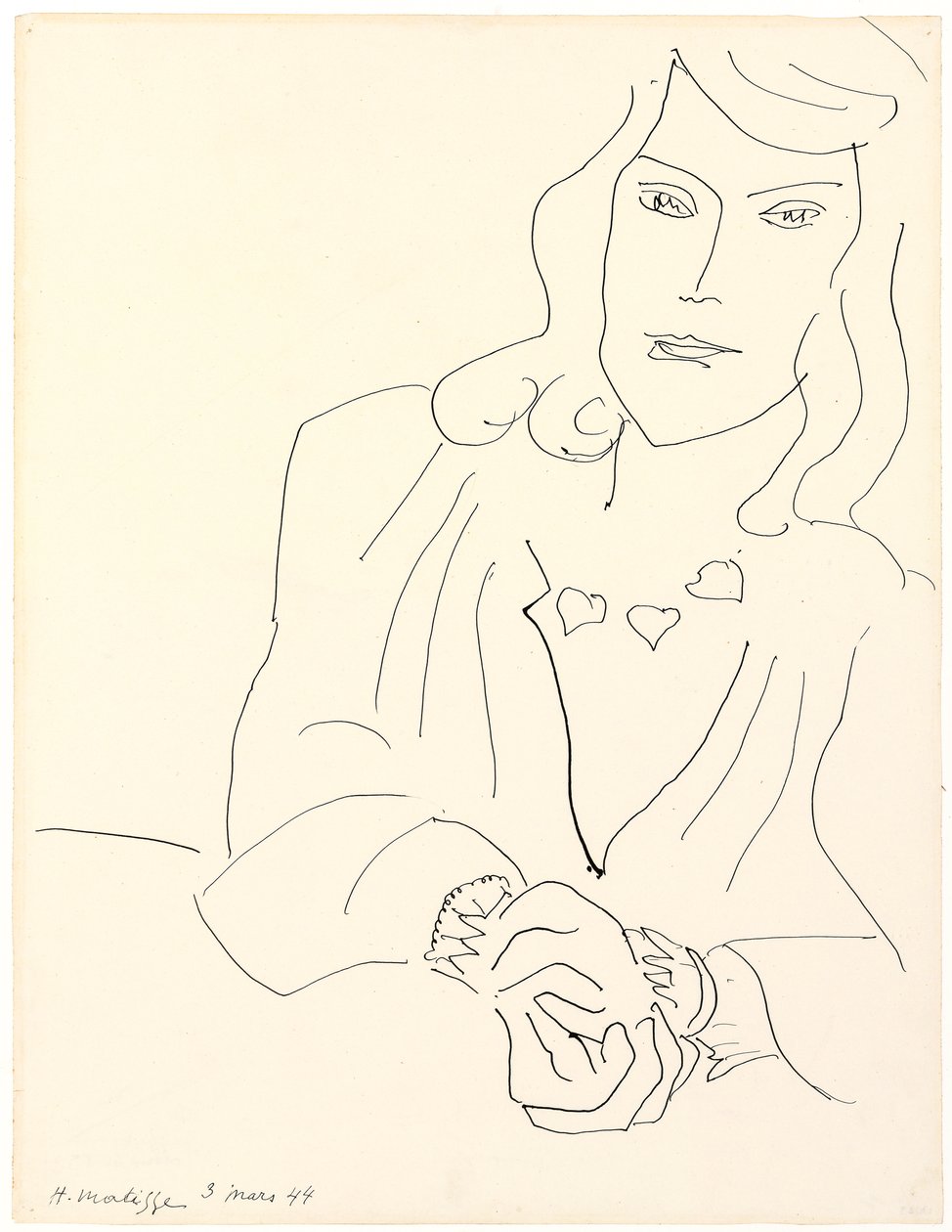 Hlava ženy s náhrdelníkem od Henri Matisse