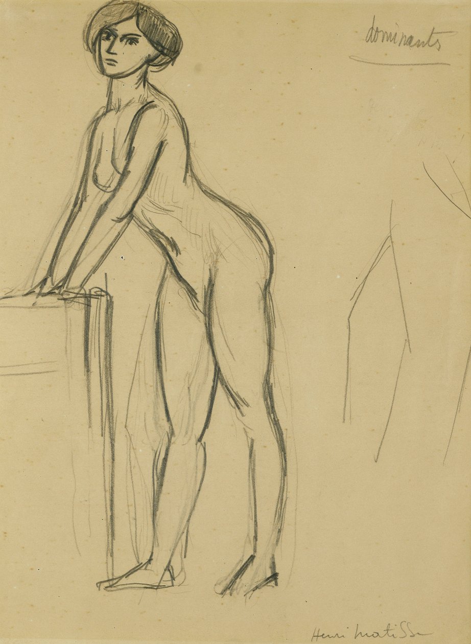 Stojící mladá dívka, asi 1908-10 (tužka na papíře) od Henri Matisse