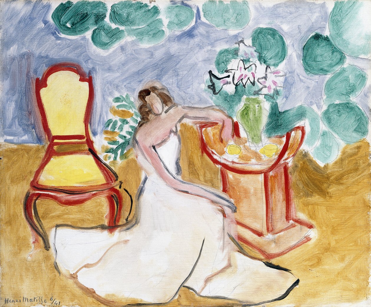 Mladá dívka v bílých šatech od Henri Matisse
