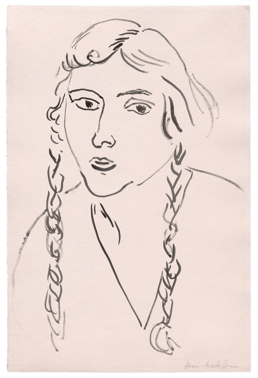 Mladá dívka s copánky od Henri Matisse