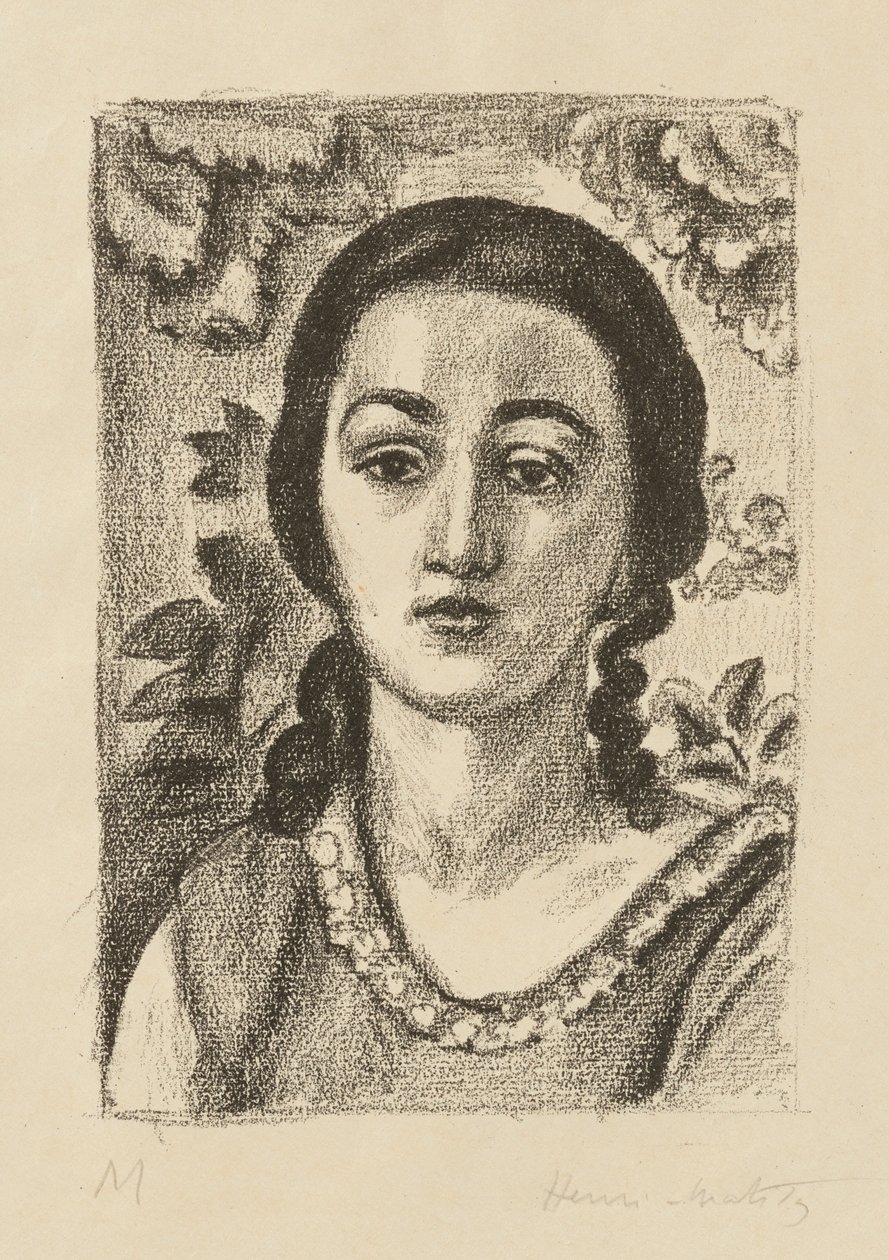 Mladá žena s hnědými kadeřemi od Henri Matisse
