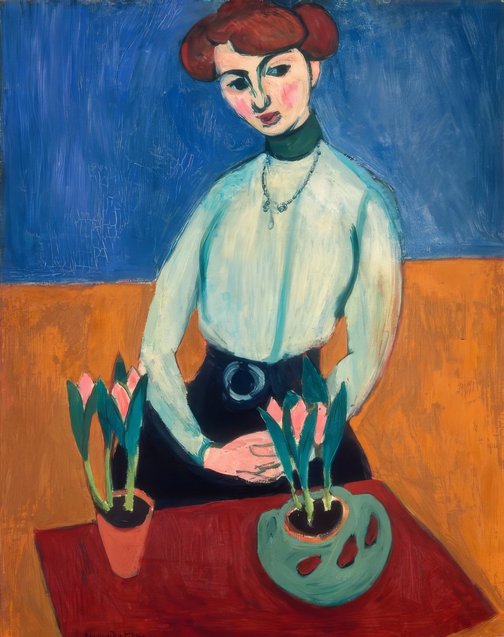 Mladá žena s tulipány od Henri Matisse