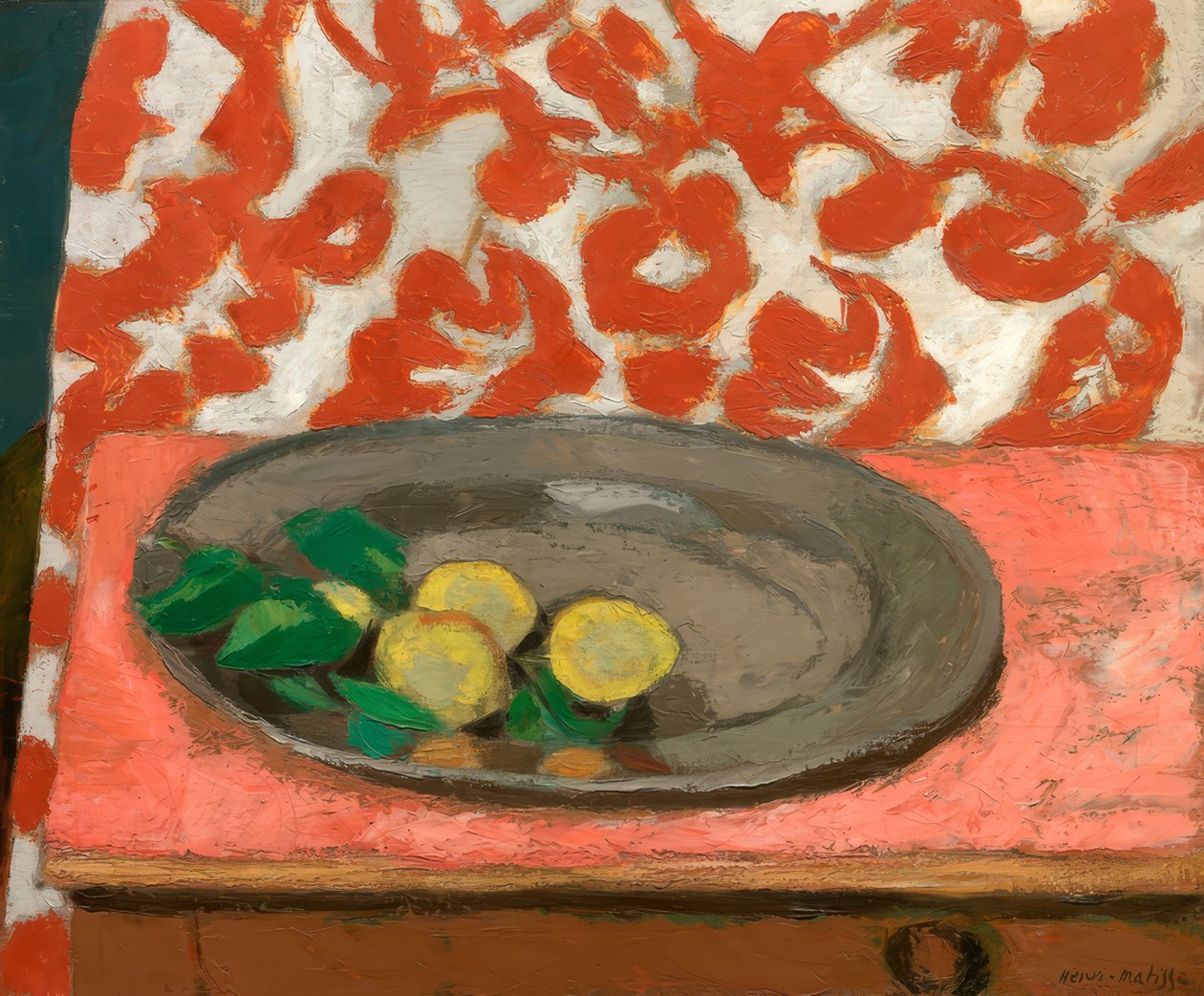 Citrony na cínovém talíři od Henri Matisse
