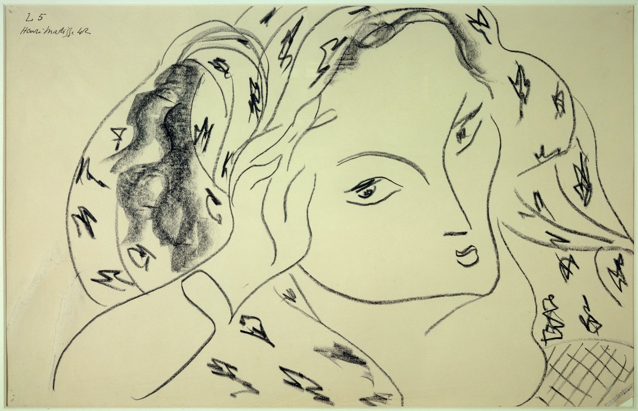 téma a variace l.5 1942 (kresba) od Henri Matisse