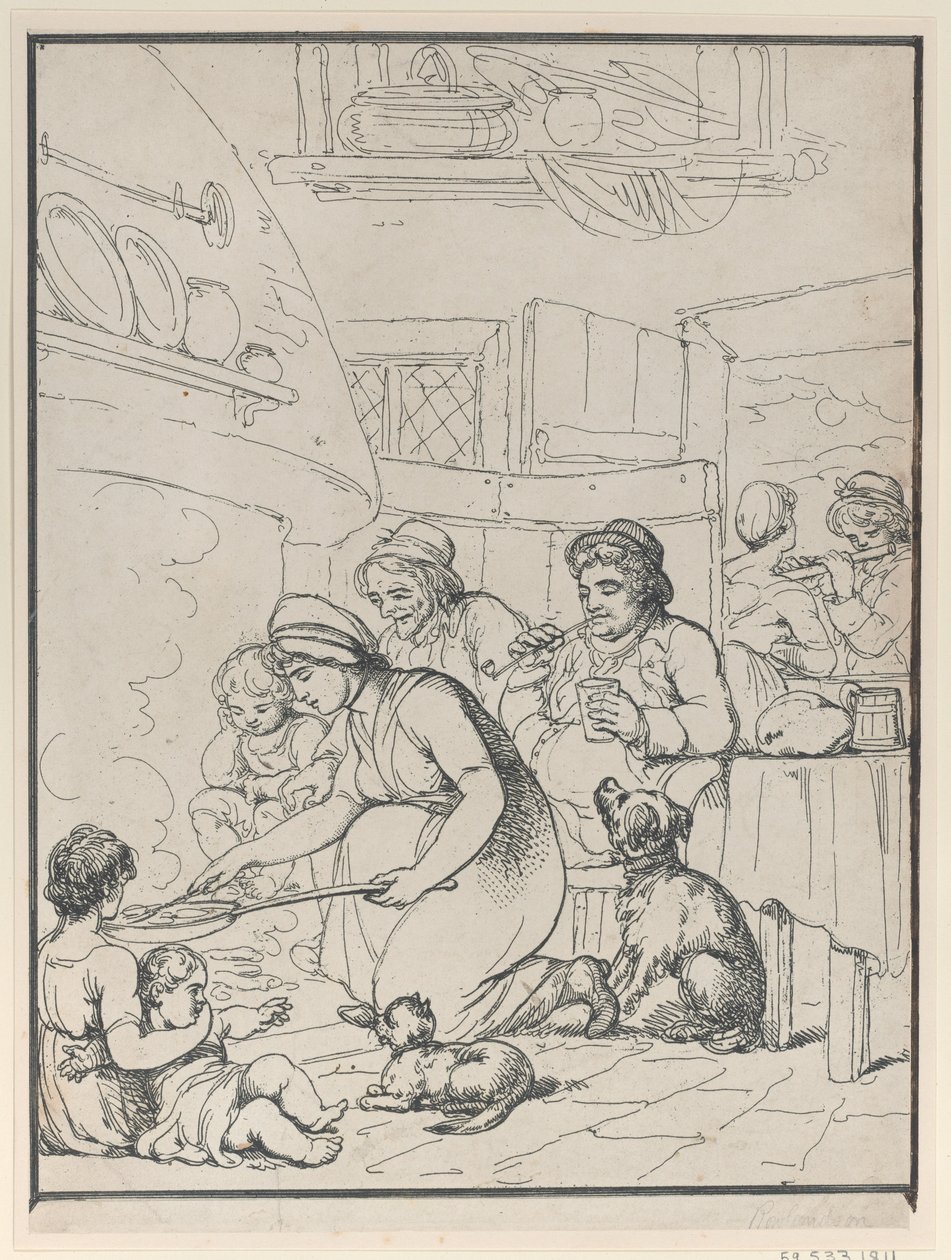Cottagers, with Fireside, 1799. od Henri Merke