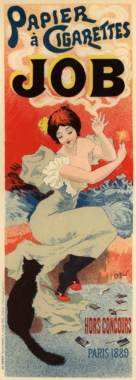 Reklamní plakát na hedvábný papír Job, c. 1900 od Henri Meunier