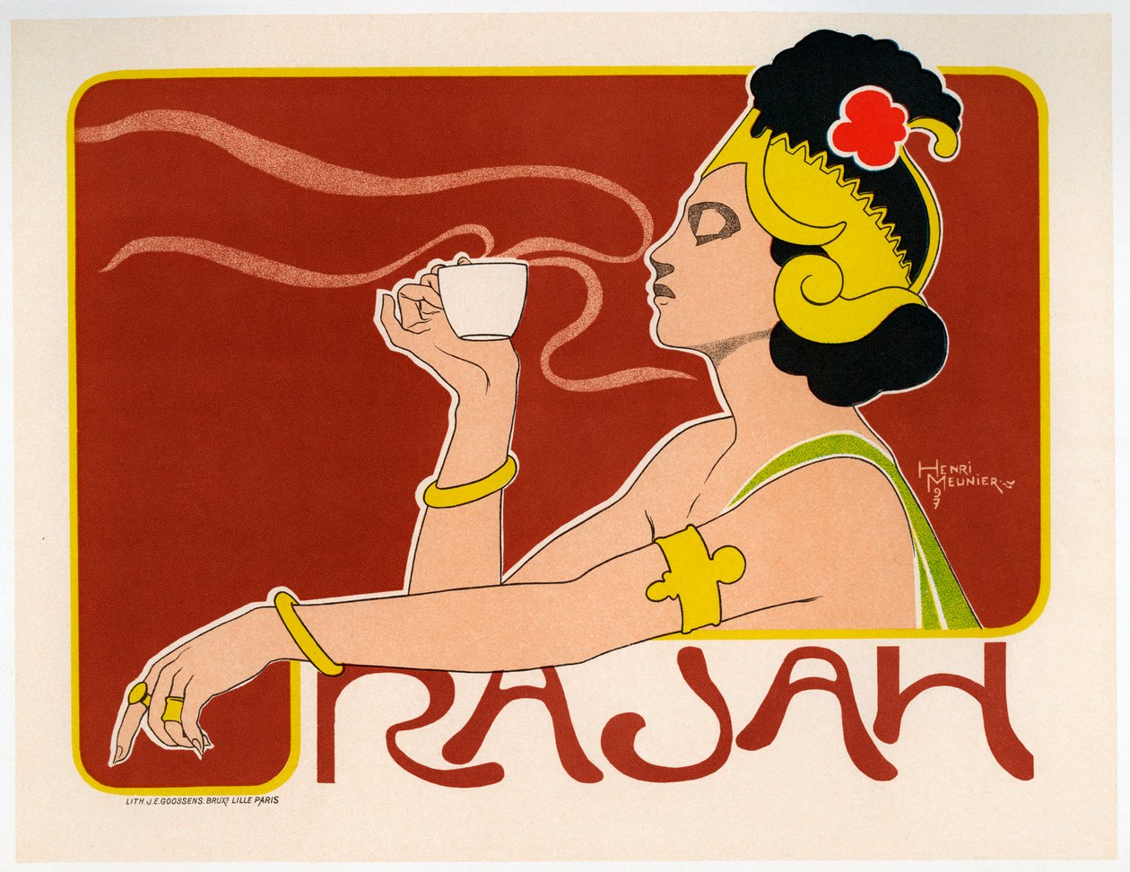Kávový plakát Rajah, 1897 od Henri Meunier
