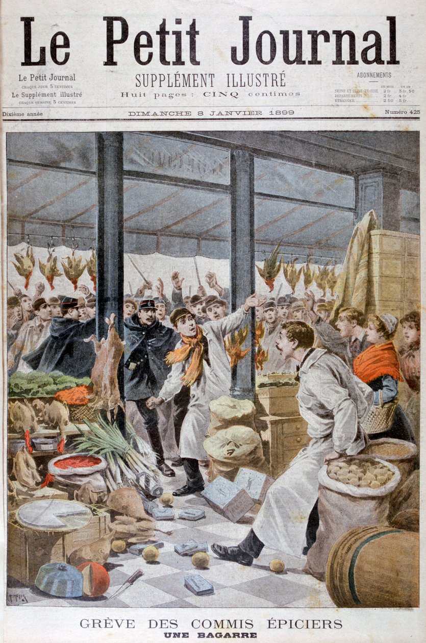 Boj během stávky potravin, Paříž, 1899 od Henri Meyer