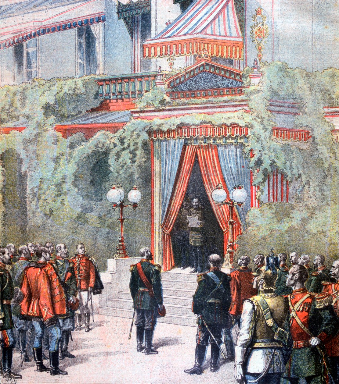 Oznámení o zdravotním stavu cara Alexandra z Ruska, palác Livadia, Petrohrad, Rusko, 1894 od Henri Meyer