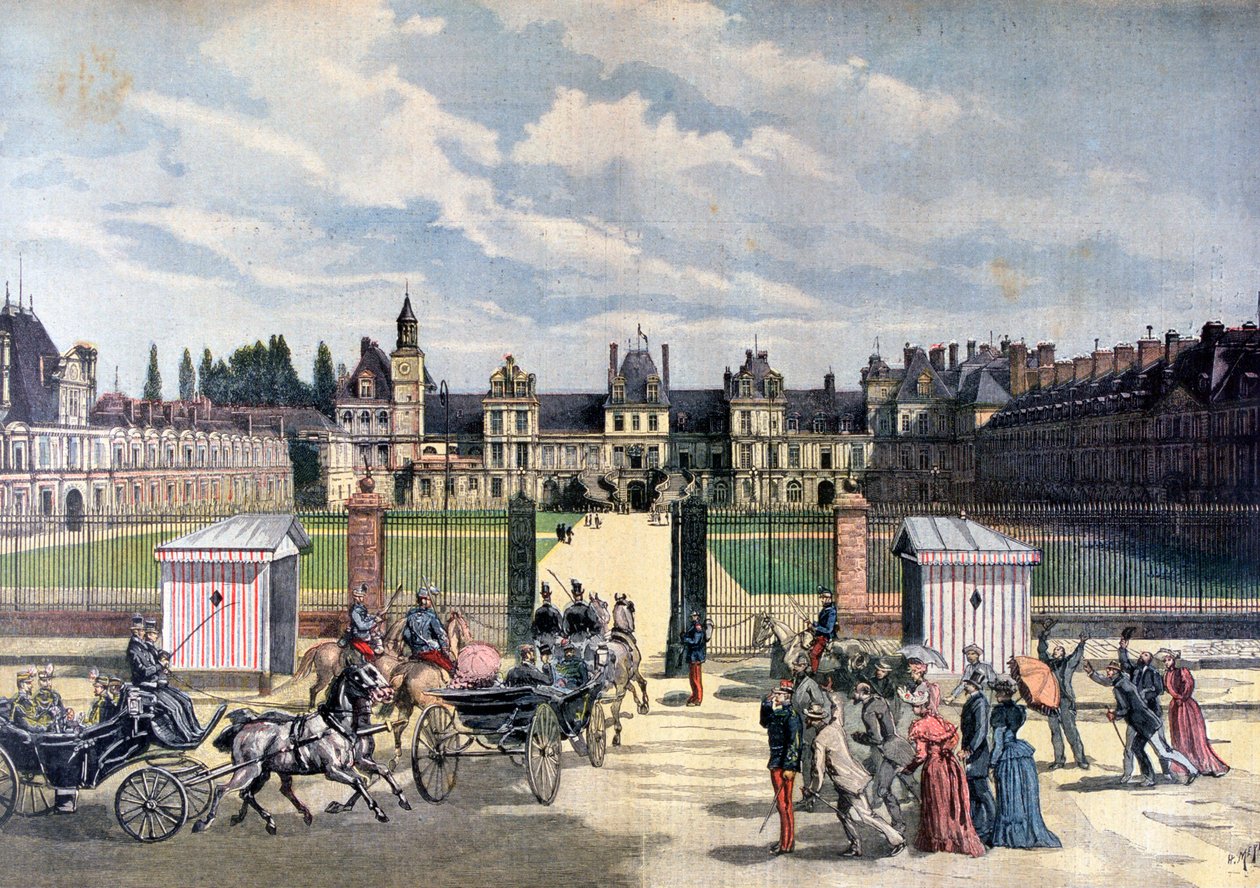 Příjezd prezidenta republiky, Château de Fontainebleau, 1892 od Henri Meyer